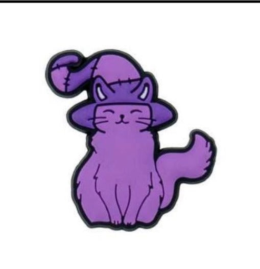 Purple cat Jiblet Croc Charm