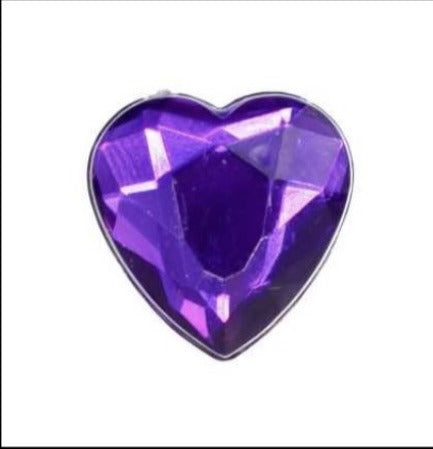 Purple crystal heart Jiblet Croc Charm